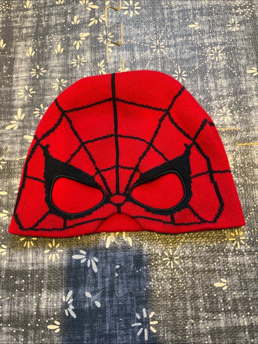 Hanna Andersson L Marvel Red and Black Spider Knit Beanie Mask